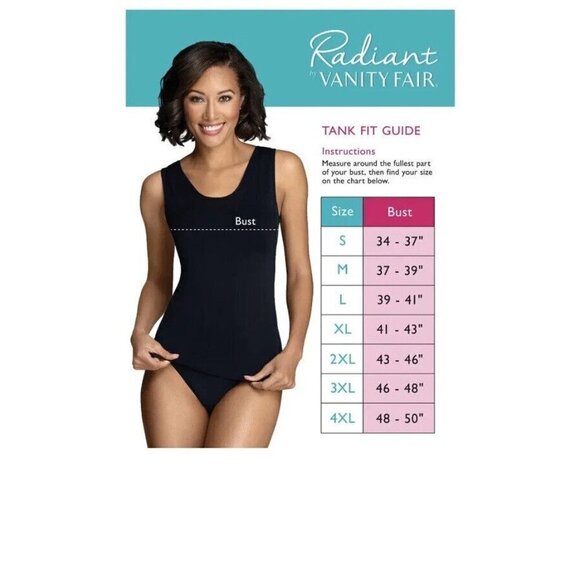 NIB VANITY FAIR Radiant Light Smoothing Spin Tank Top Nude Beige Sz S - Picture 5 of 5